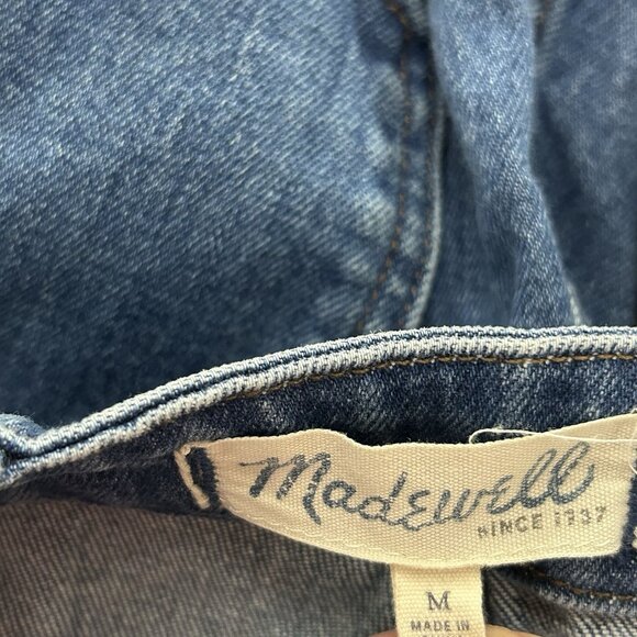 Madewell Women’s Medium Flea Market Flare Overalls in Rita Wash denim Jean f0343 - Picture 4 of 16